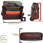 Leather Laptop Bag for Men Women, Premium Laptop Briefcase Fits Up to 15.6 Inch Notebook, Waterproof Durable Portable Shoulder Messenger Crossbody Bag Carry On Case for Travel Business Office, Brown - Image 4