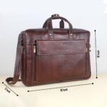 Leather Laptop Bag for Men Women, Premium Laptop Briefcase Fits Up to 15.6 Inch Notebook, Waterproof Durable Portable Shoulder Messenger Crossbody Bag Carry On Case for Travel Business Office, Brown - Image 11