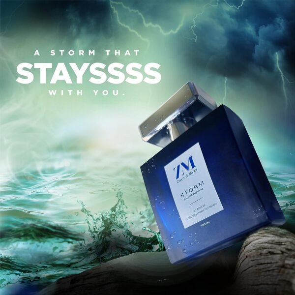 ZM Storm Perfume for Men | Premium Long-lasting Fragrance | No Alcohol Perfume I Woody Fragrance Eau de Parfum I (EDP) - 100 ml - Image 3