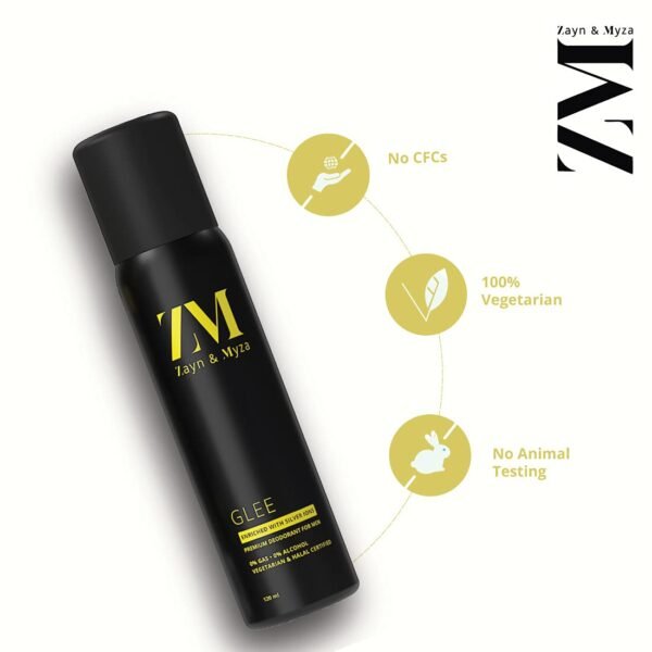 ZM Zayn & Myza Glee No Alcohol Deo for Men | Long Lasting Freshness | Musky Fragrance, 120ml - Image 3