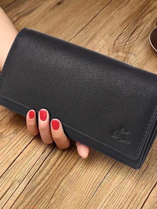 Women Wallet Genuine Leather RFID Blocking Designer Bifold Card Holder Handbag Ladies Phone Clutch With ID Window