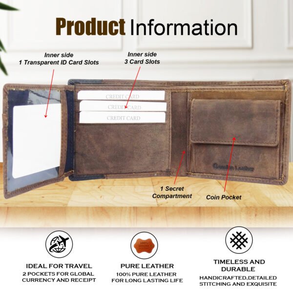 Mens Leather Wallet and Leather Belt Combo | Leather Wallet and Belt Combo Pack | Wallet and Belt Gift Set,Gift for Friend, Boyfriend,Husband,Father, Son etc - Image 7