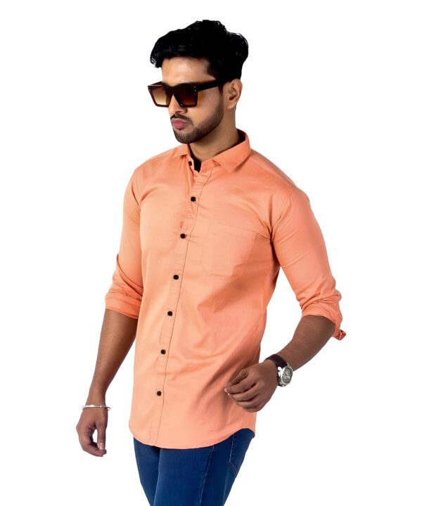 Mens Full Sleeve Casual Shirts |Stylish Peach Shirts |Formal Shirts - Image 2