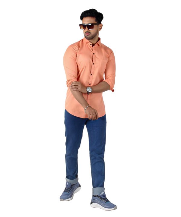 Mens Full Sleeve Casual Shirts |Stylish Peach Shirts |Formal Shirts - Image 4