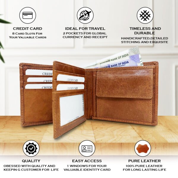 Mens Leather Wallet and Leather Belt Combo | Leather Wallet and Belt Combo Pack | Wallet and Belt Gift Set,Gift for Friend, Boyfriend,Husband,Father, Son etc - Image 6
