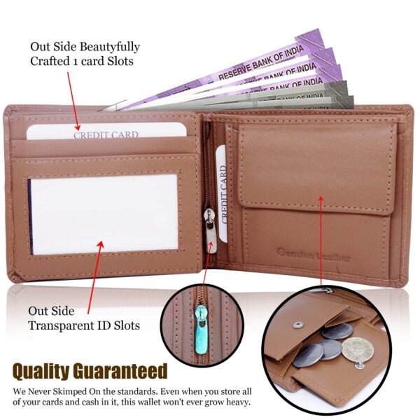 Genuine Leather Wallet for Men (Brown) - Image 2