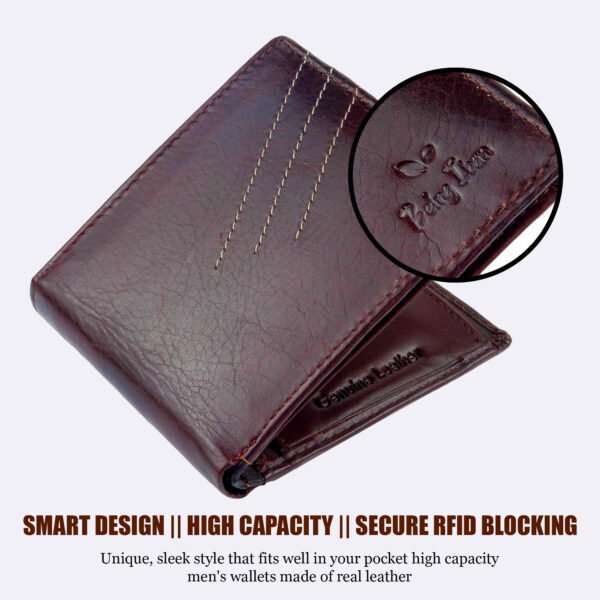 Genuine Leather Wallet for Men (Dark Brown) - Image 5
