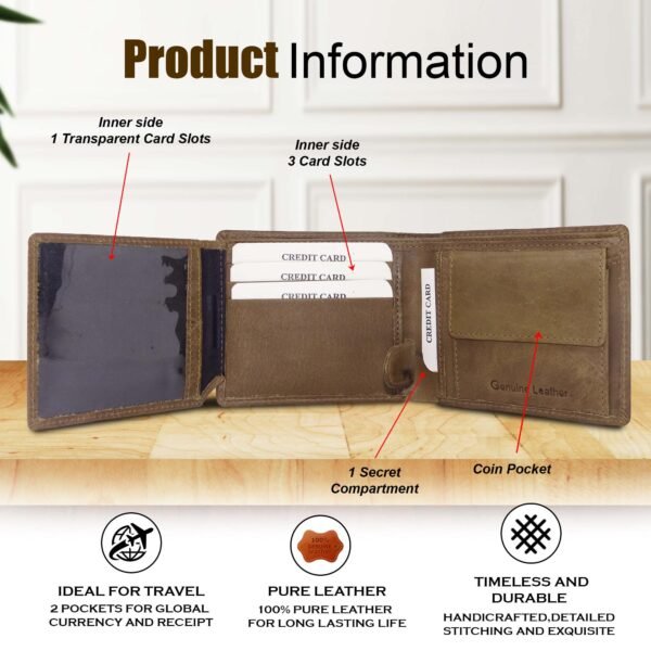 Mens Genuine Leather Wallet And Belt Combo Gift Set For Men |RFID Leather Card Holder and Belt Combo Box | Leather Wallet and Belt Gift Hamper for Men - Image 2