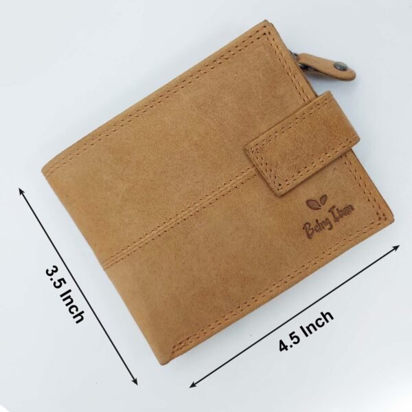 Genuine Leather Wallet for Men (Yellow Tan) - Image 6