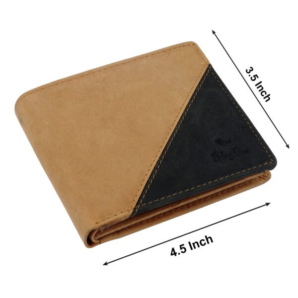 Genuine Leather Wallet for Men Dual Color (Black &Tan) - Image 6