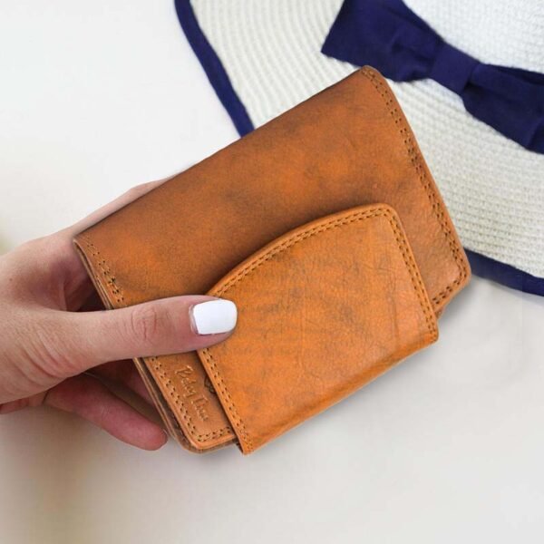 Women Handbag Stylish Women Convertible Clutch Purse Wallet RFID Blocking Trifold Card Holder Ladies Clutch With ID Window_Brown - Image 1