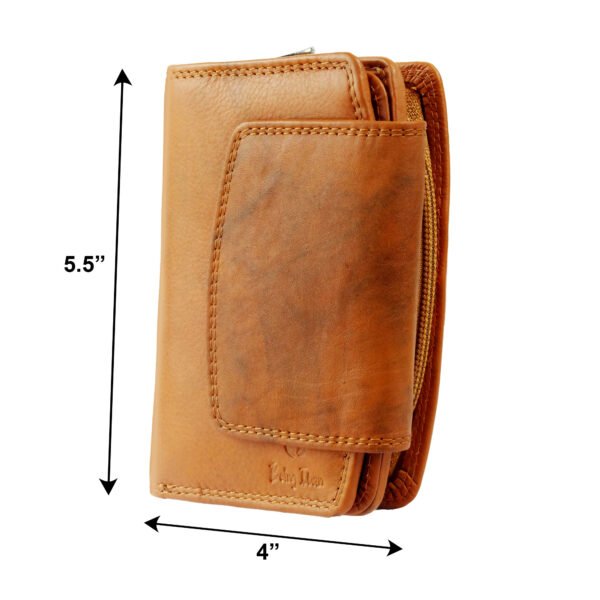 Women Handbag Stylish Women Convertible Clutch Purse Wallet RFID Blocking Trifold Card Holder Ladies Clutch With ID Window_Brown - Image 7