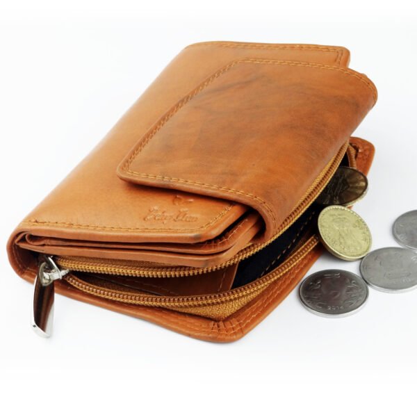 Women Handbag Stylish Women Convertible Clutch Purse Wallet RFID Blocking Trifold Card Holder Ladies Clutch With ID Window_Brown - Image 3