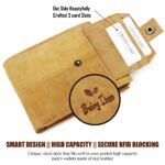 Wallet for Men-Genuine Slim Leather RFID Blocking Bifold Stylish Wallet With 2 ID Window Money Clip Wallet with ID Window Gift Box_Tan - Image 4
