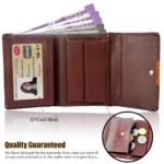 Genuine Leather Purse for Womens dark Brown Handbag - Image 3