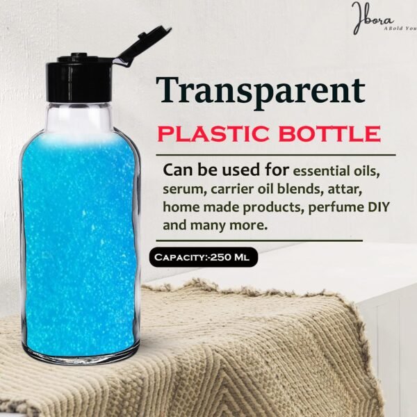 Transparent Empty Cosmetic Plastic Fliptop Bottle_250ml Pack Of_5 - Image 5