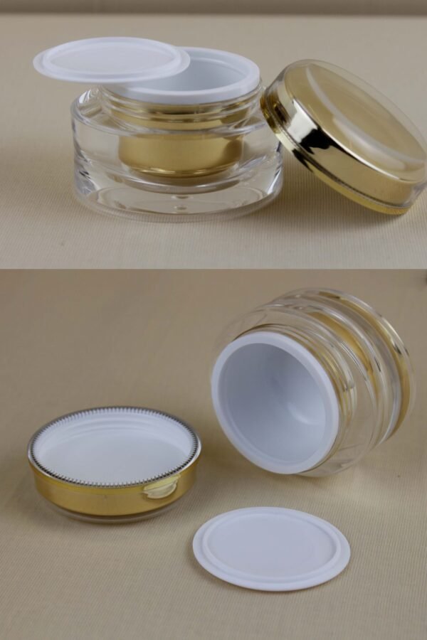 Golden Empty Cosmetic Acrylic Containers Jar_Pack OF 5 - Image 6