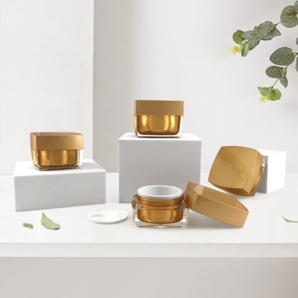 Copper Golden Empty Square Acrylic Containers  For Cosmetic _PACK OF 5 - Image 5
