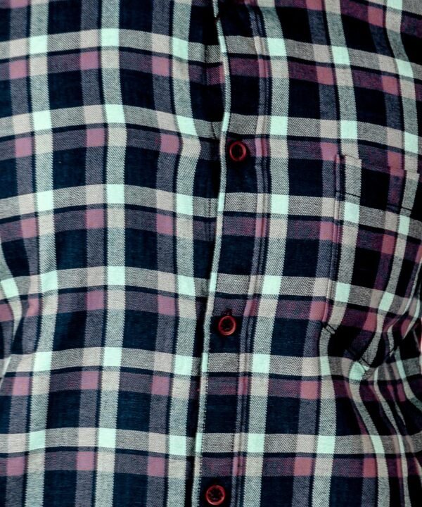 BIB1718.6 Mens Button Down Shirts Cotton Long Sleeve Shirts Slim Fit,Men's 100% Cotton Checkered Shirt - Image 4