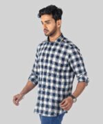Man Slim Fit Cotton Casual Check Shirt for Men|Men's Cotton Casual Slim Fit Checkered Shirt - Image 2