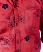Mens Full Sleeves Casual Shirt| Mens Stylish Summer Printed Shirt_Maroon - Image 4