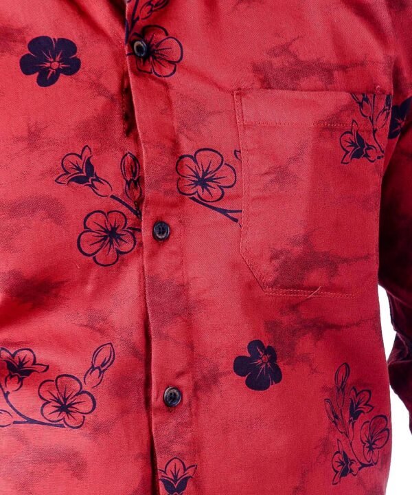 Mens Full Sleeves Casual Shirt| Mens Stylish Summer Printed Shirt_Maroon - Image 4