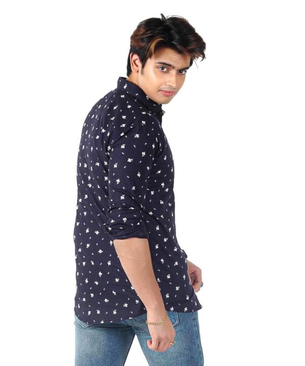 BIB1994-3 Mens Full Sleeves Casual Shirt| Mens Stylish Summer Printed Shirt_Navy Blue - Image 5