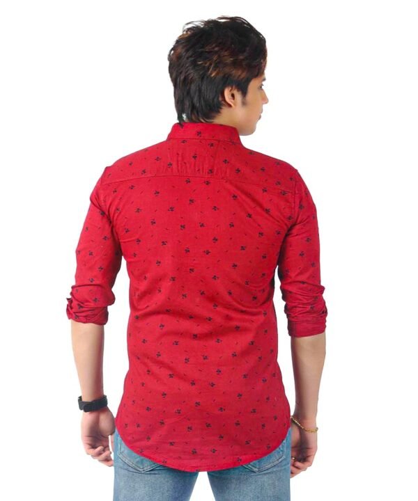 BIB2009-3 Mens Full Sleeves Casual Shirt| Mens Stylish Summer Printed Shirt_Maroon - Image 5