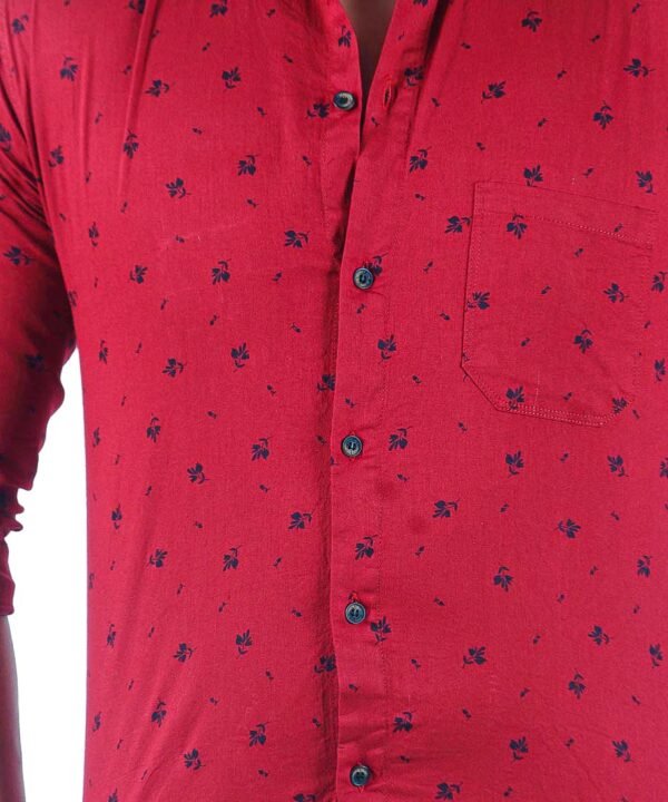 BIB2009-4 Mens Full Sleeves Casual Shirt| Mens Stylish Summer Printed Shirt_Maroon - Image 3