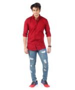 Mens Full Sleeves Casual Shirt| Mens Stylish Summer Printed Shirt_Maroon - Image 4