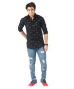 Mens Full Sleeves Casual Shirt| Mens Stylish Summer Printed Shirt_Black - Image 4