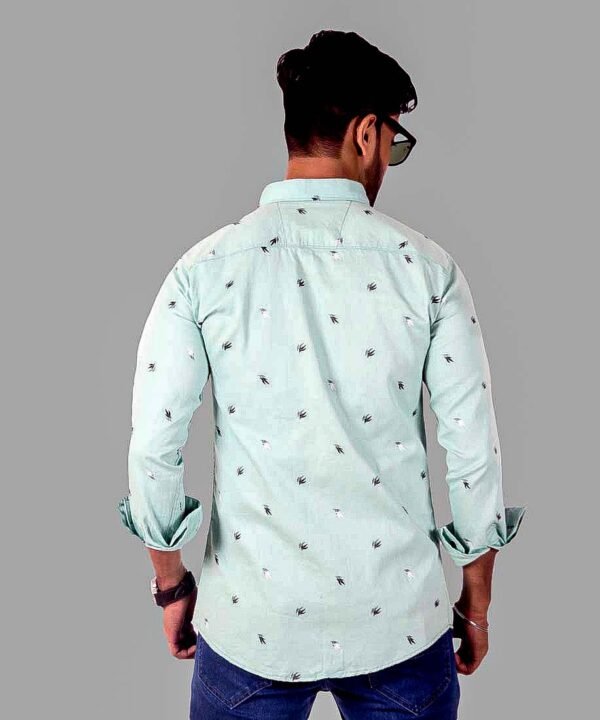 Casual Shirt for Men|Shirt for Men|Men Stylish Shirt|Men Printed Shirt|Men's Full Sleeve Wrinkle Free Floral Print Shirt_Sky Blue - Image 2