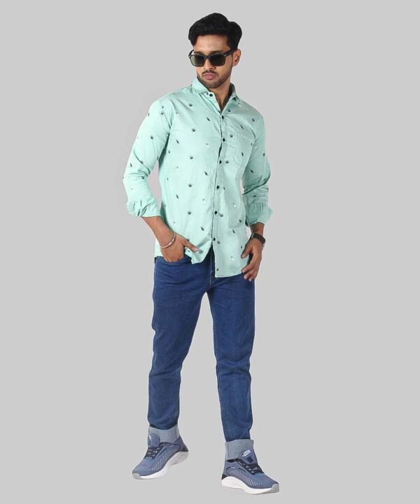 Casual Shirt for Men|Shirt for Men|Men Stylish Shirt|Men Printed Shirt|Men's Full Sleeve Wrinkle Free Floral Print Shirt_Sky Blue - Image 3