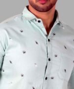 Casual Shirt for Men|Shirt for Men|Men Stylish Shirt|Men Printed Shirt|Men's Full Sleeve Wrinkle Free Floral Print Shirt_Sky Blue - Image 4