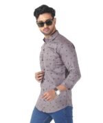Mens Full Sleeves Casual Shirt| Mens Stylish Summer Printed Shirt_Grey - Image 4