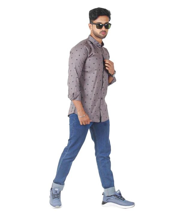 Mens Full Sleeves Casual Shirt| Mens Stylish Summer Printed Shirt_Grey - Image 5