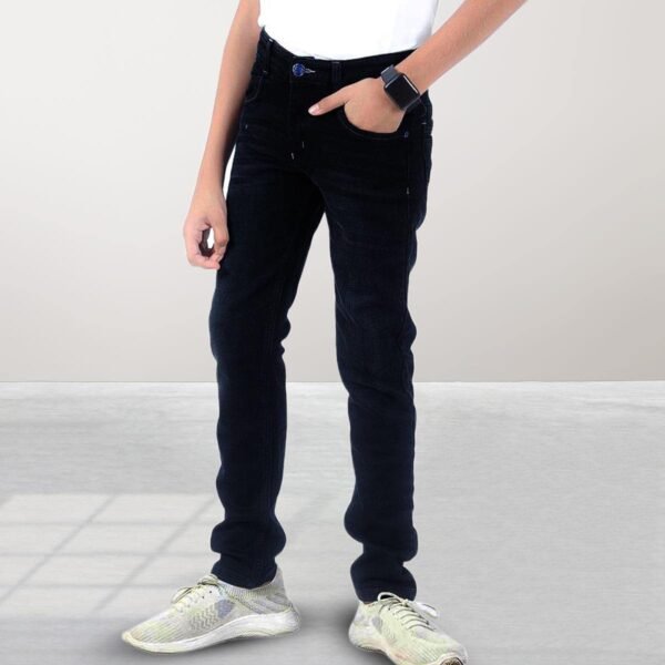 Boys Stretch Skinny Jeans ,Legend Wash Denim Pants _Black - Image 1