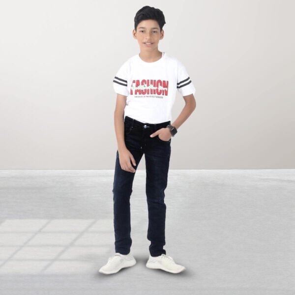 Boys Stretch Skinny Jeans ,Legend Wash Denim Pants _Black - Image 3
