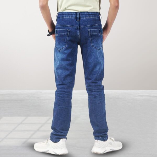 Boys Stretch Skinny Jeans, Legend Wash Denim Pants _Dark Blue - Image 4