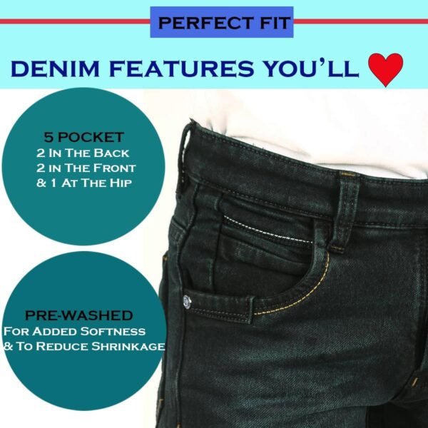 Boys Stretch Skinny Jeans ,Legend Wash Denim _Peacock Green - Image 3