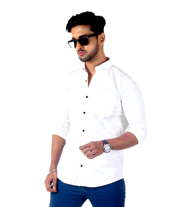 Mens Full Sleeve Casual Shirts | Stylish White Shirts |Formal Shirts|Solid White Shirt For Men - Image 4