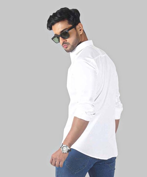 Mens Full Sleeve Casual Shirts | Stylish White Shirts |Formal Shirts|Solid White Shirt For Men - Image 2