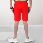 Casual Cotton Shorts For Boys,Elastic Waist Shorts For Kid_Red - Image 4