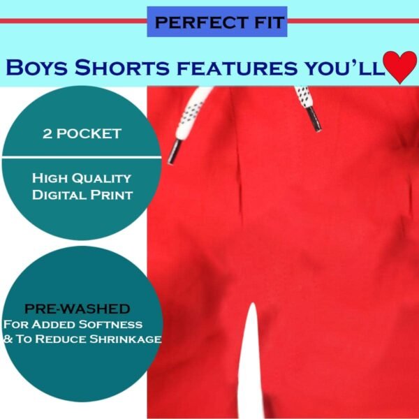 Pure Cotton Shorts For Boys, Kid Elastic Waist Shorts_ Pack Of 2 - Image 2
