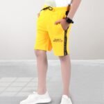 Casual Cotton Shorts For Boys,Elastic Waist Shorts For Kid_Yellow - Image 5