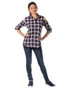 Womens Top Long Sleeves Check Shirt - Image 4