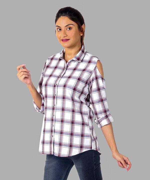 BIBWCS24413 Womens Top Long Sleeves Check Shirt - Image 1