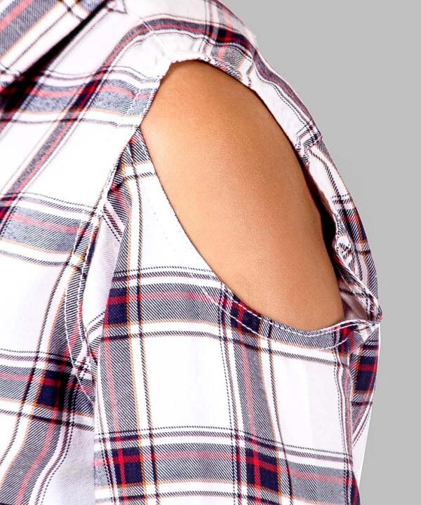 Womens Top Long Sleeves Check Shirt - Image 5