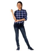 Womens Top Long Sleeves Check Shirt - Image 4