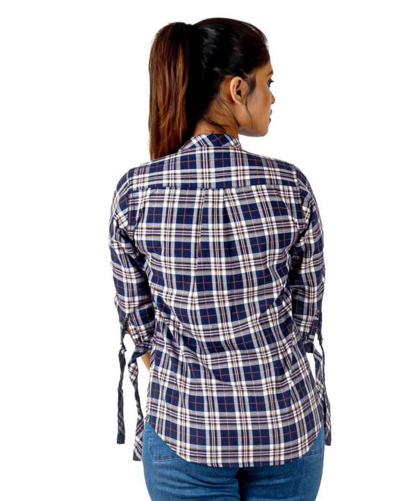 Womens Top Long Sleeves Check Shirt - Image 3